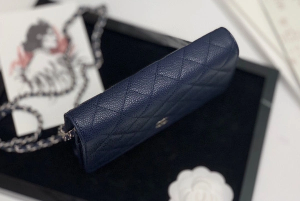 CHANEL CHAIN WALLET CAVIAR WITH SILVER HARDWARE HighQuality 718 - Image 6