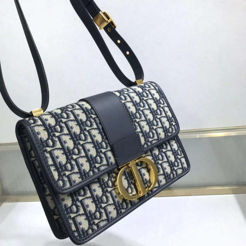 24 x 17 x Christian Dior 30 Montaigne Bag Blue Oblique Jacquard - Image 7