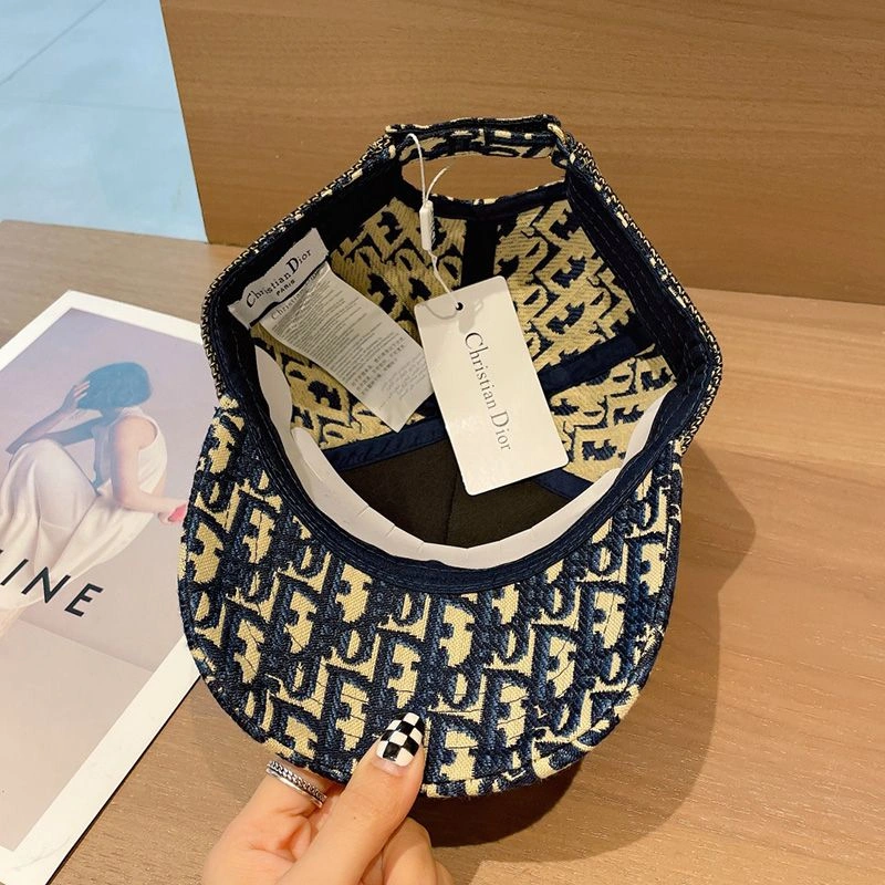 Christian Dior Baseball Cap D-Oblique Motif Cotton Blue ModernLook 3033 - Image 3