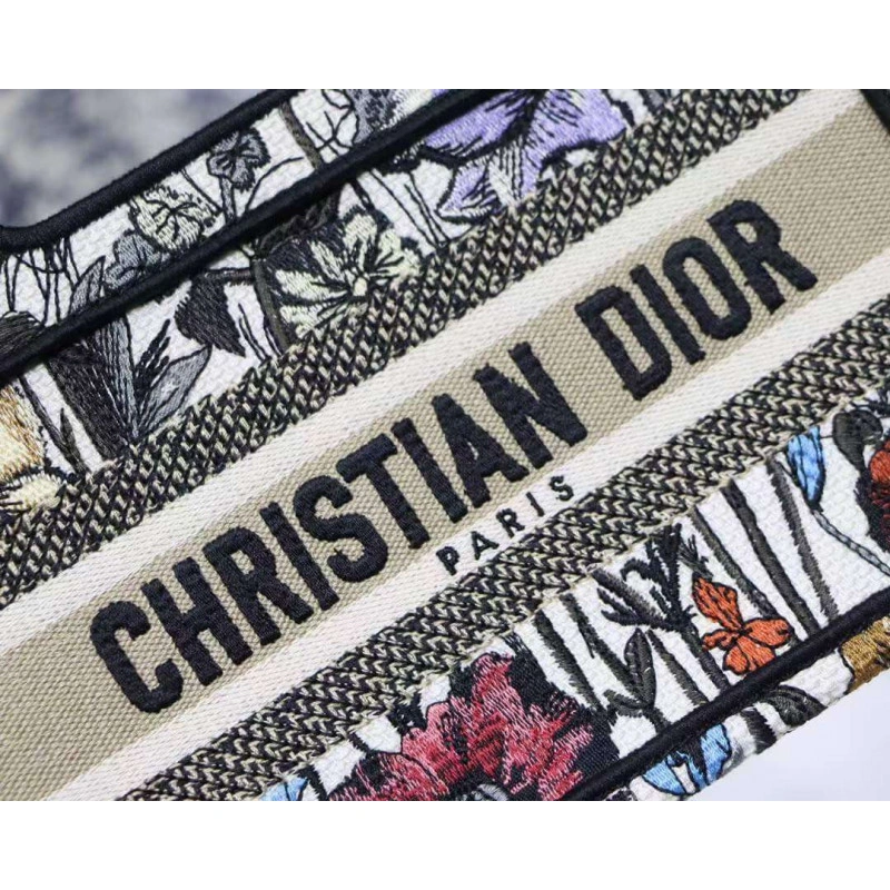 Can be ca Christian Dior Mini Book Tote Multicolor Mille Fleurs Embroidery - Image 4