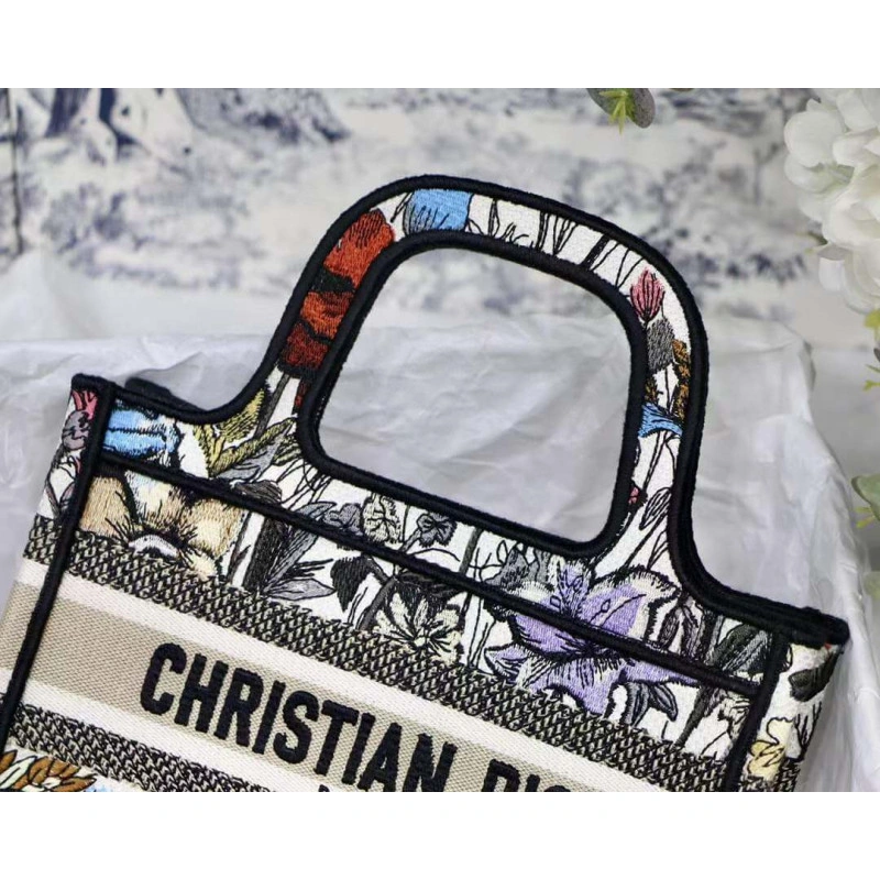 Can be ca Christian Dior Mini Book Tote Multicolor Mille Fleurs Embroidery - Image 5