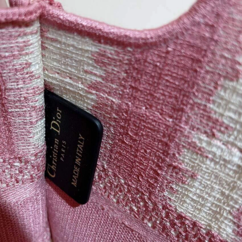 A Maria Gr Christian Dior Mini Book Tote Pink D-Stripes Embroidery - Image 11