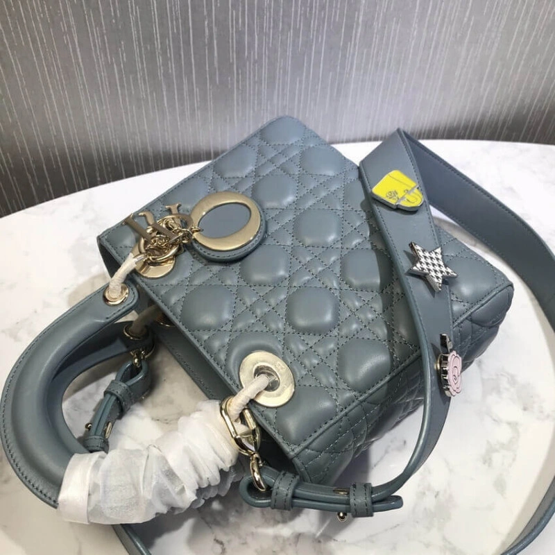 The Lady D Christian Dior My Lady Dior Bag Blue Cannage Lambskin - Image 7