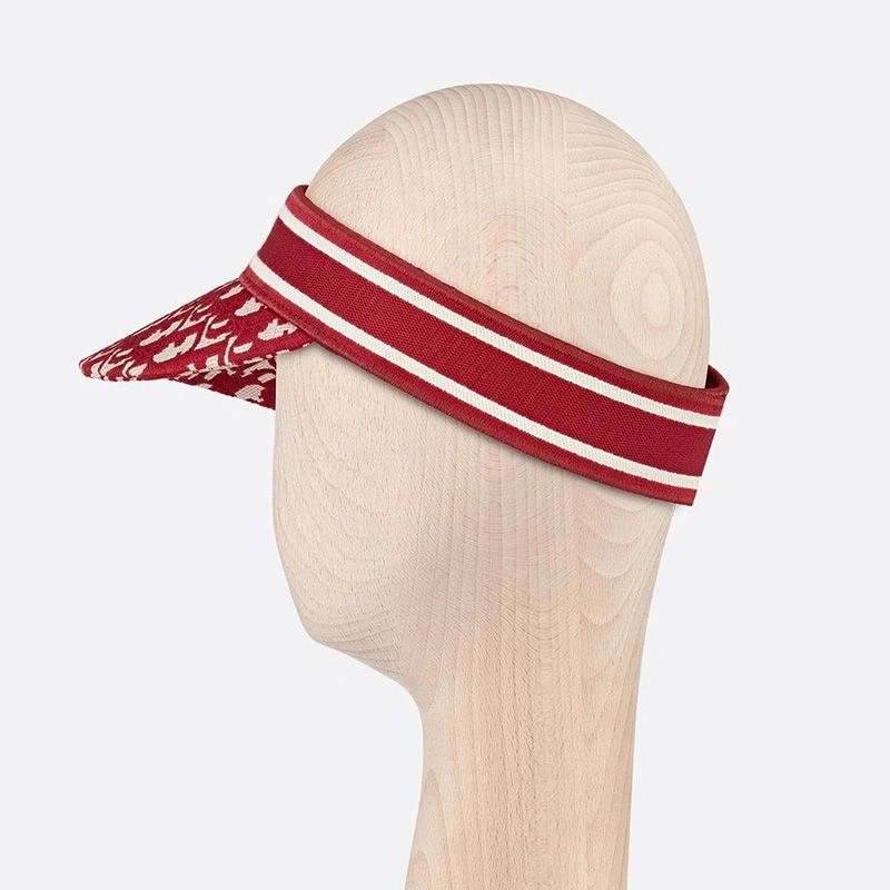 Christian Dior Visor D-Oblique Motif Cotton Red SportInspired 8713 - Image 3