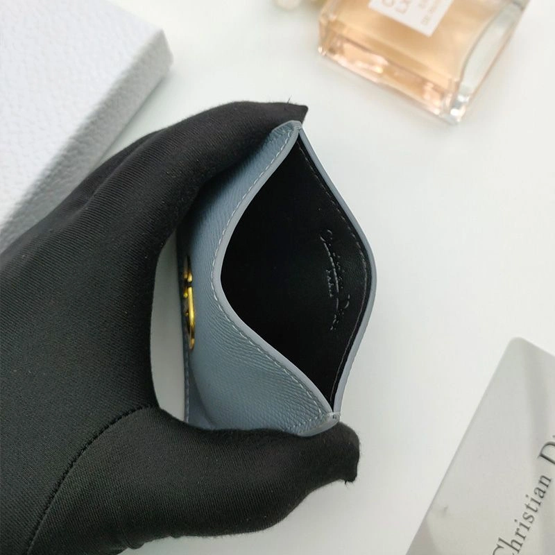Comfortable 4938 Dior 30 Montaigne Card Holder Grained Calfskin Sky Blue