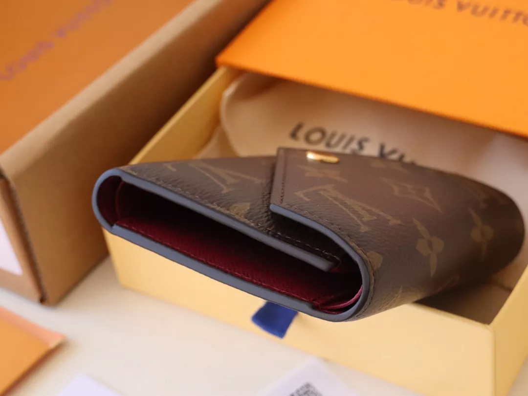 Comfortable 958 Louis Vuitton AAA Quality Wallets In Burgundy - Image 3