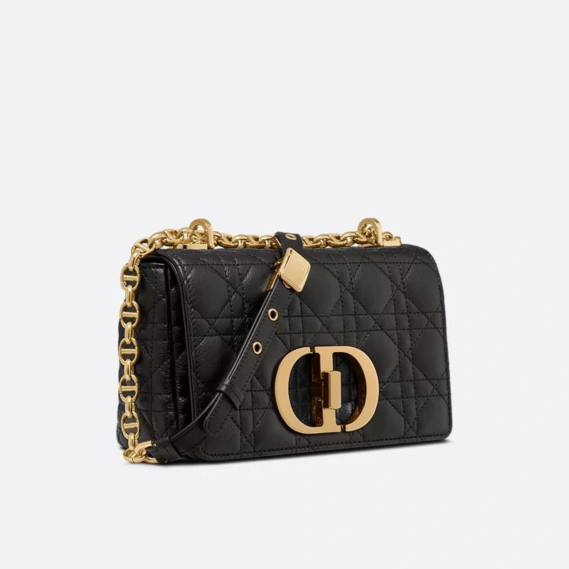 DailyWear 2648 Small Dior Caro Bag In Supple Cannage Calfskin Black - Image 3