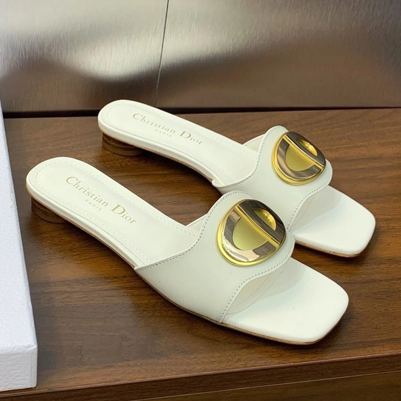 DailyWear 4592 Forever Dior Slides Women Calfskin White - Image 3