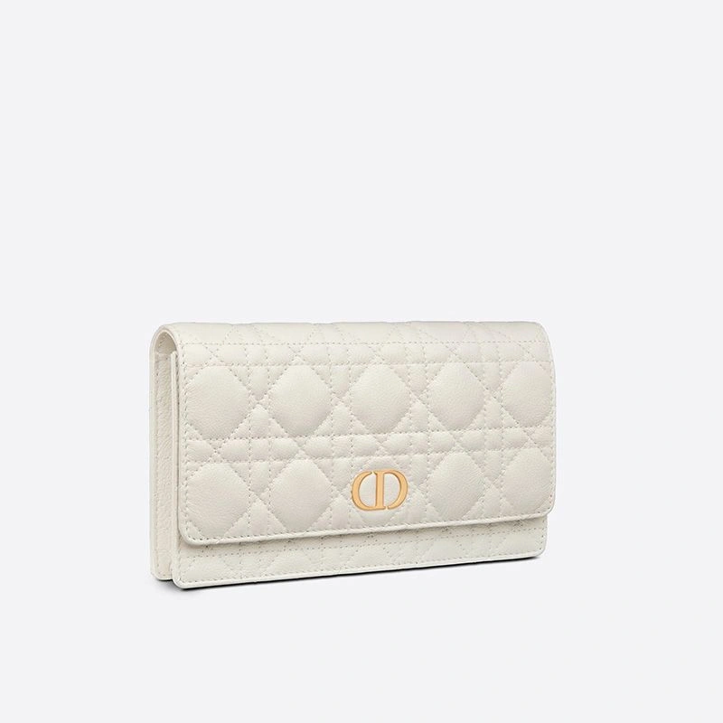 DailyWear 8025 Dior Caro Belt Pouch with Chain Cannage Calfskin White - Image 3