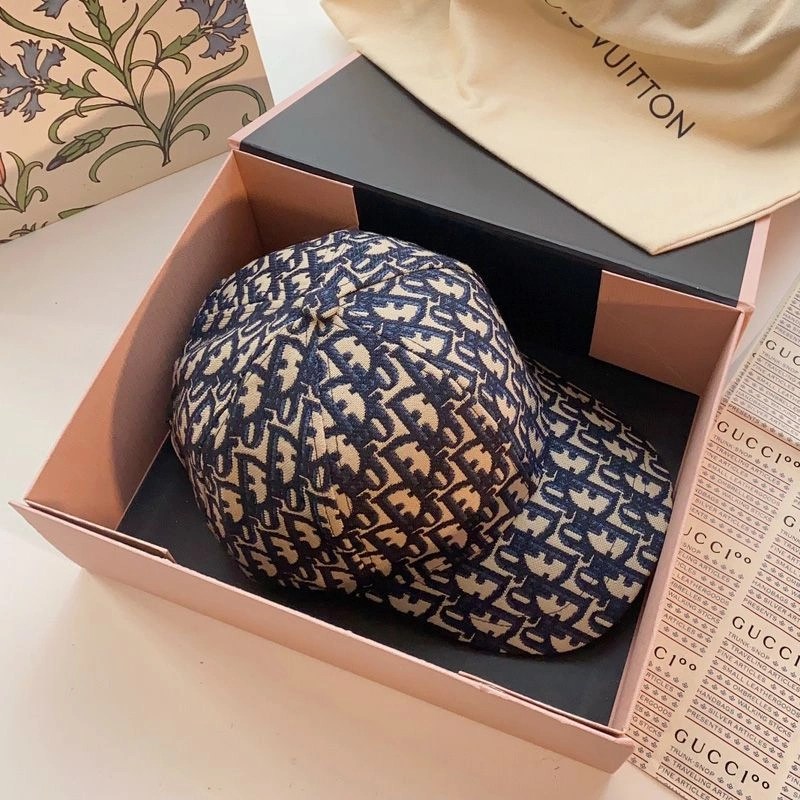 Dior Baseball Cap Oblique Motif Canvas Blue Comfortable 6210 - Image 3