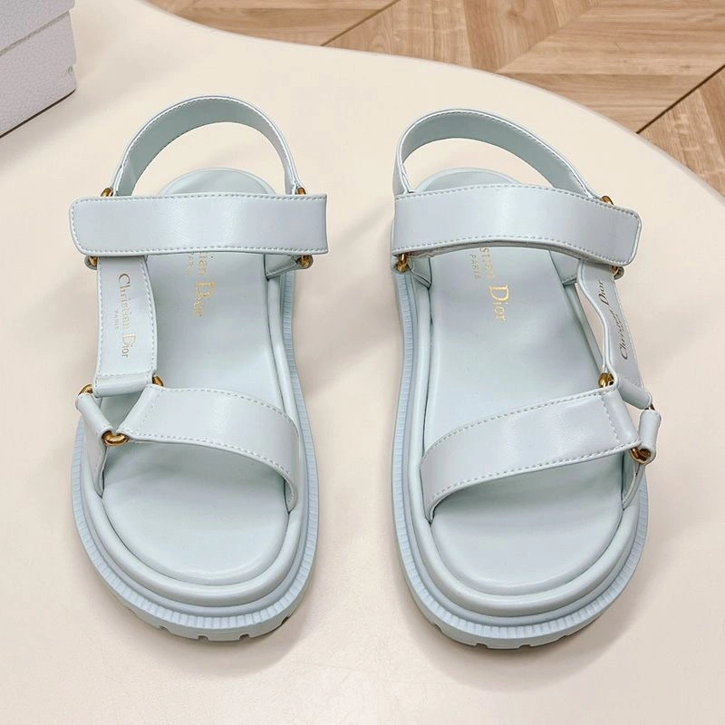 Dior D-Wave Sandals Women Calfskin Light Blue StreetReady 2626 - Image 3