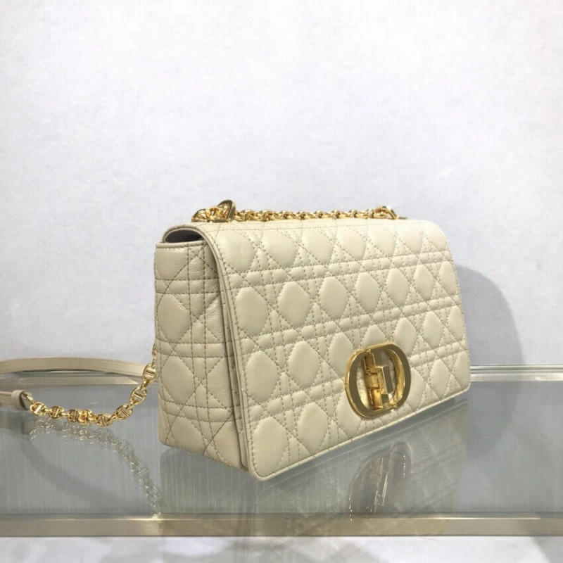 The new Di Dior Large Caro Bag Beige Supple Cannage Calfskin - Image 5