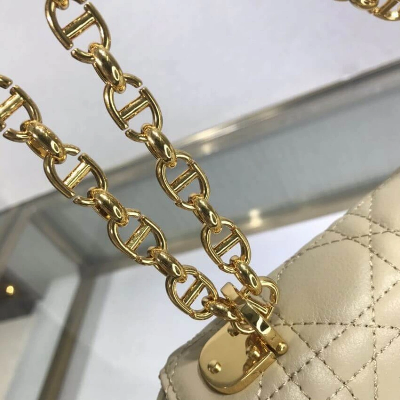 The new Di Dior Large Caro Bag Beige Supple Cannage Calfskin - Image 7