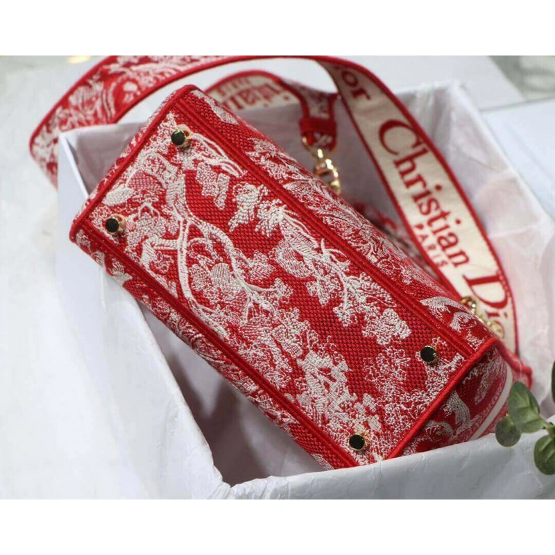 Dust bag Dior Medium Lady D-Lite Bag Raspberry Toile de Jouy Reverse Embroidery - Image 16