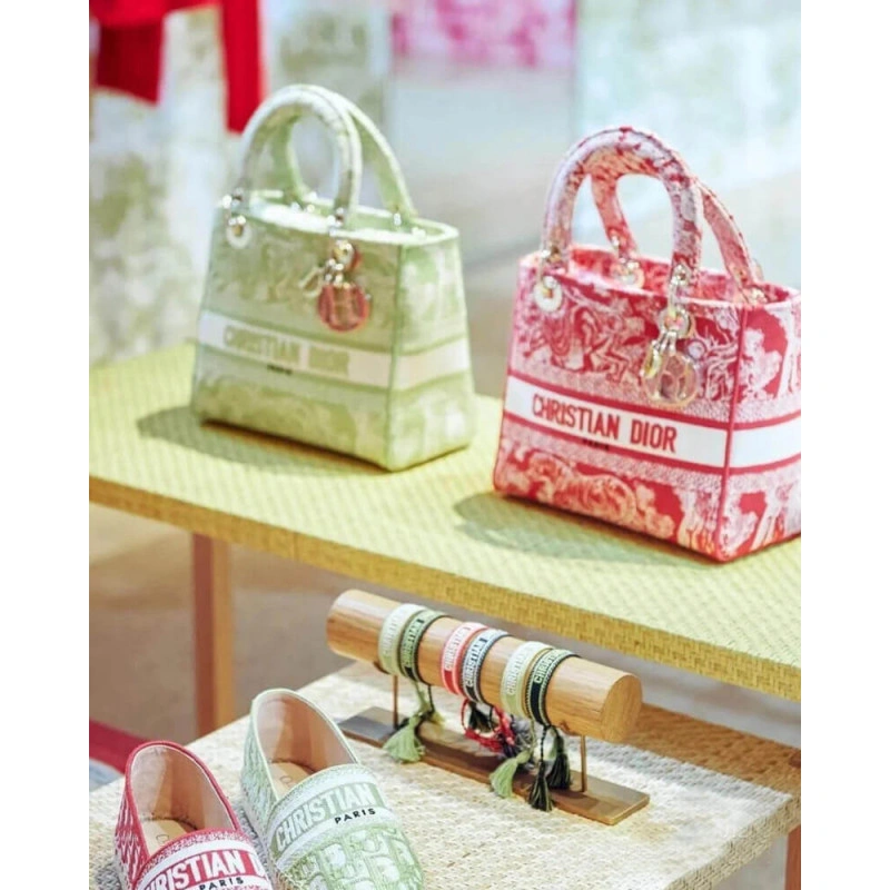 Dust bag Dior Medium Lady D-Lite Bag Raspberry Toile de Jouy Reverse Embroidery - Image 18