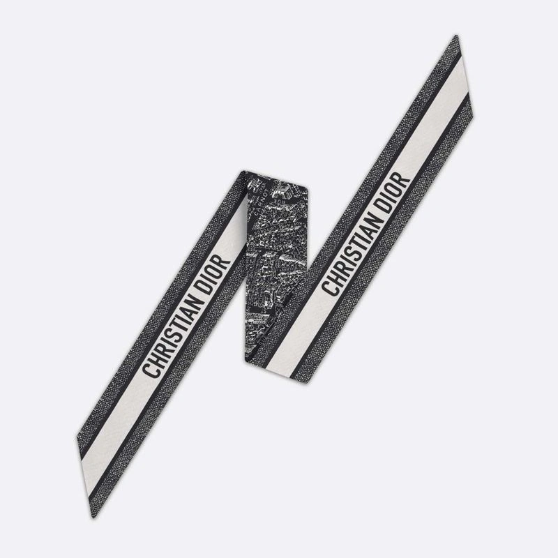 Dior Mitzah Twill In Plan de Paris Motif Silk Black NewStyle 9298 - Image 3