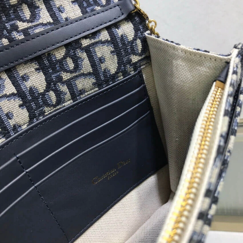 22 x 14.5 Dior Saddle Pouch Blue Oblique Jacquard - Image 13