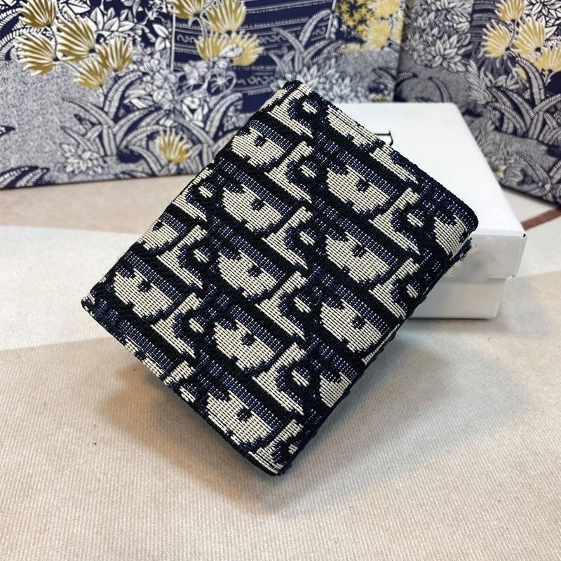 Dior Saddle Three-Fold Wallet Oblique Motif Canvas Blue ModernLook 7295 - Image 3