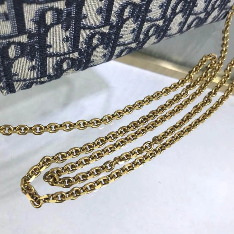 3 patch p Dior Saddle Wallet Blue Oblique Jacquard - Image 6