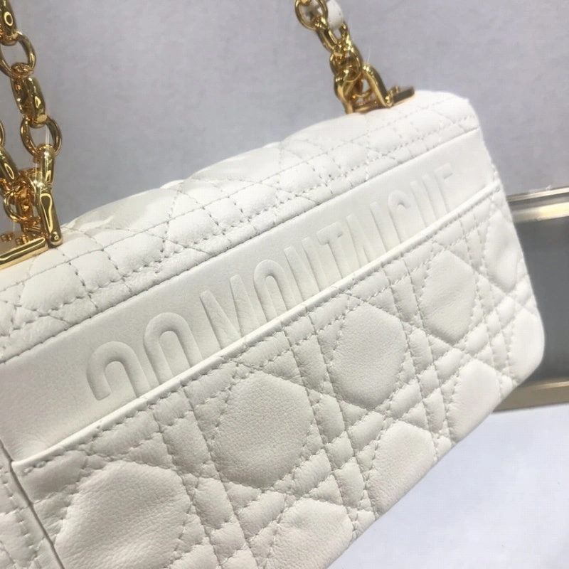 20 x 12 x Dior Small Caro Bag White Supple Cannage Calfskin - Image 5