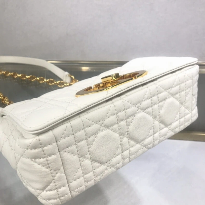 20 x 12 x Dior Small Caro Bag White Supple Cannage Calfskin - Image 9