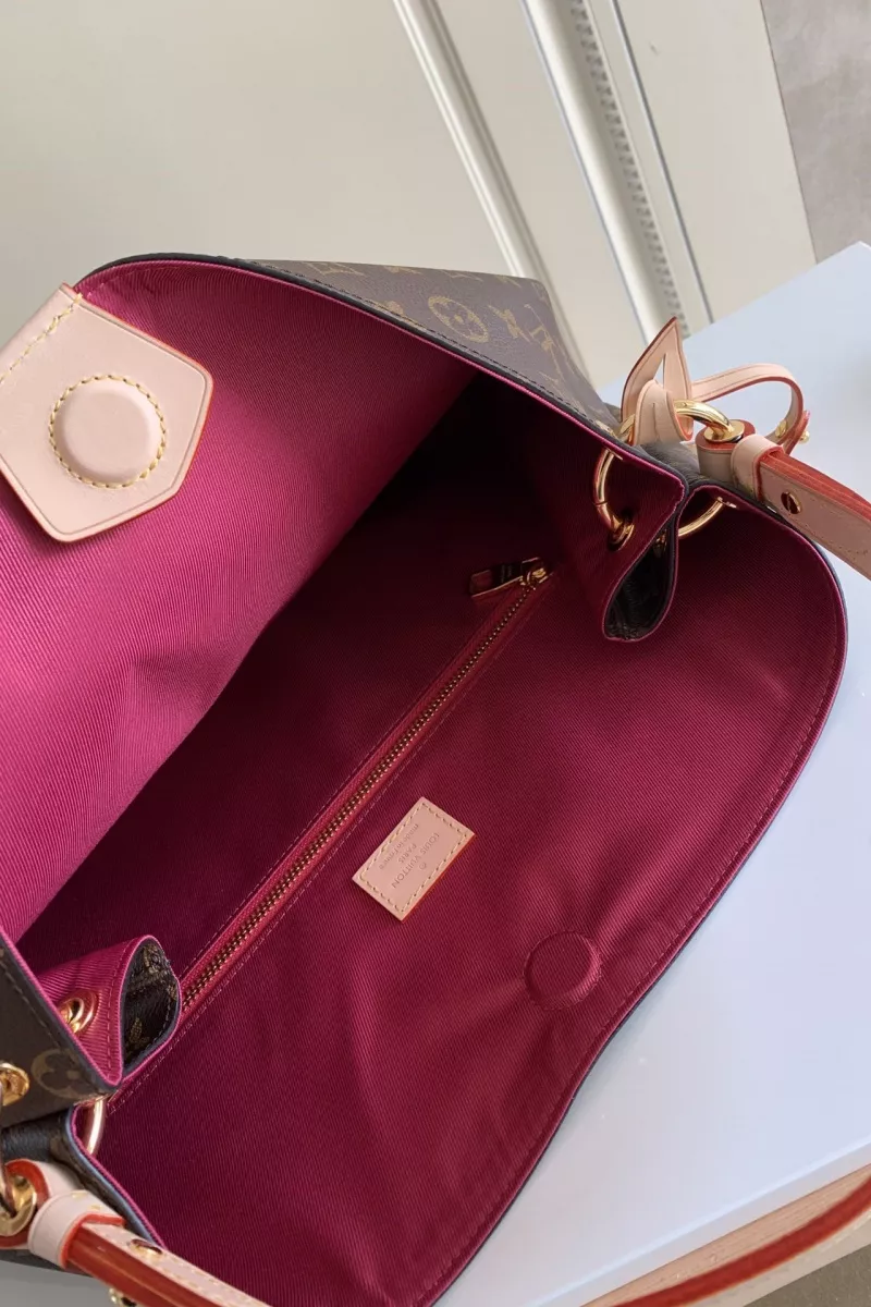 Durable 8505 Louis Vuitton AAA Quality Handbags In Rose Red For Women - Image 8