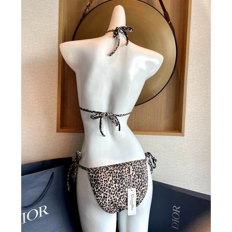 Fashionable 6205 Christian Dior Bikini Women Mizza Motif Lycra Beige - Image 3