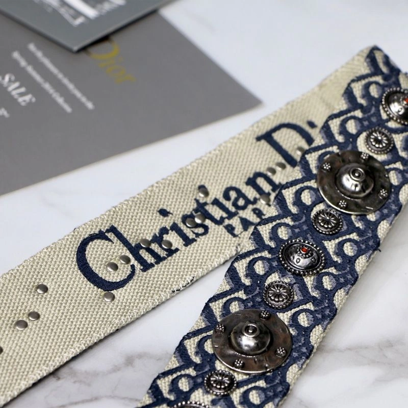 GoAnywhere 3425 Dior Shoulder Strap In Oblique Medallions Motif Cotton Blue - Image 3