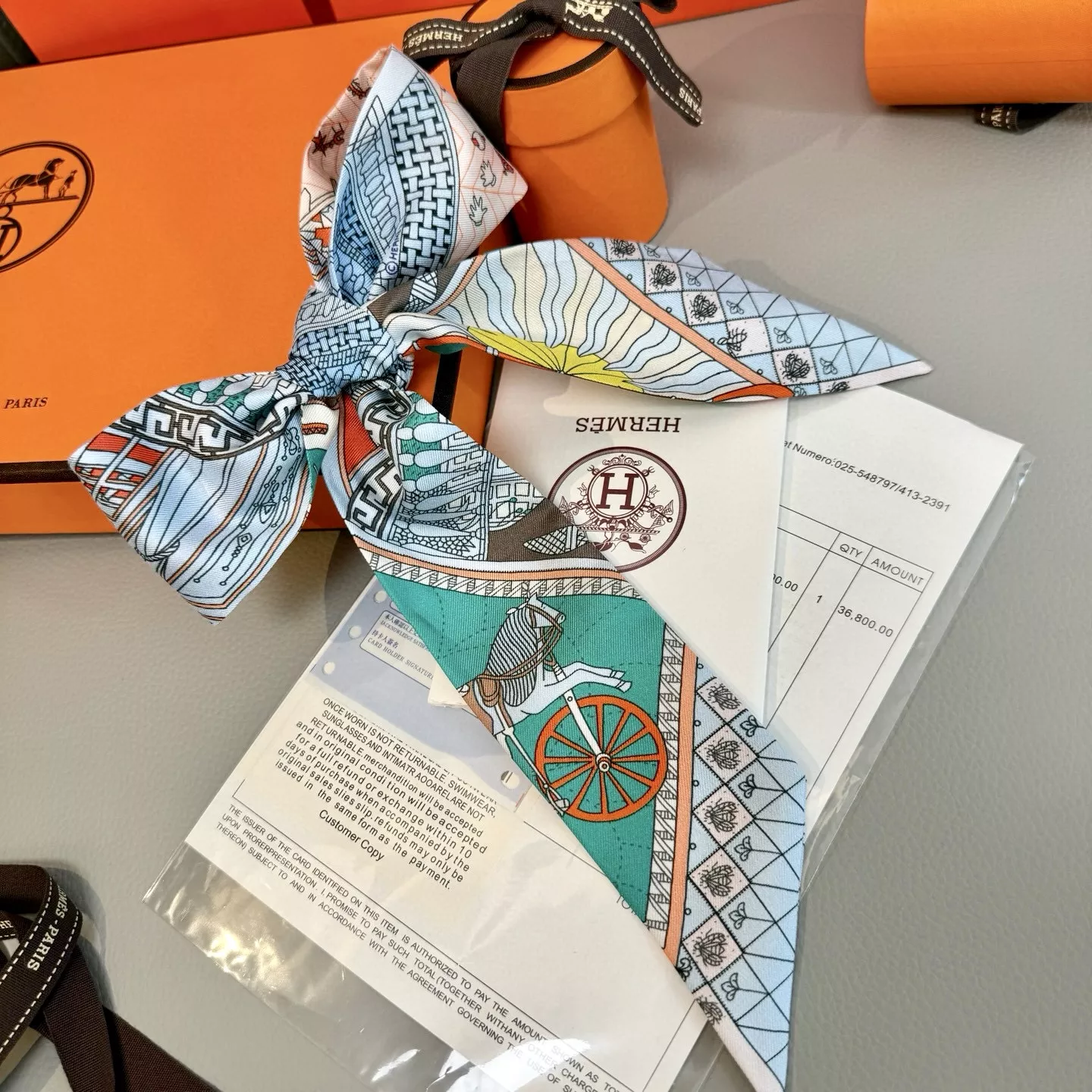 Hermes Silk Scarf Modern 3567 - Image 3