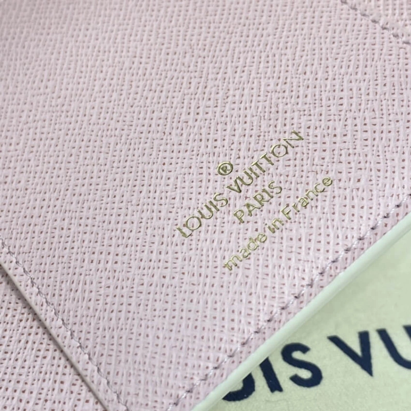 Goldcolor Louis Vuitton Damier Azur Victorine Wallet Pink - Image 9