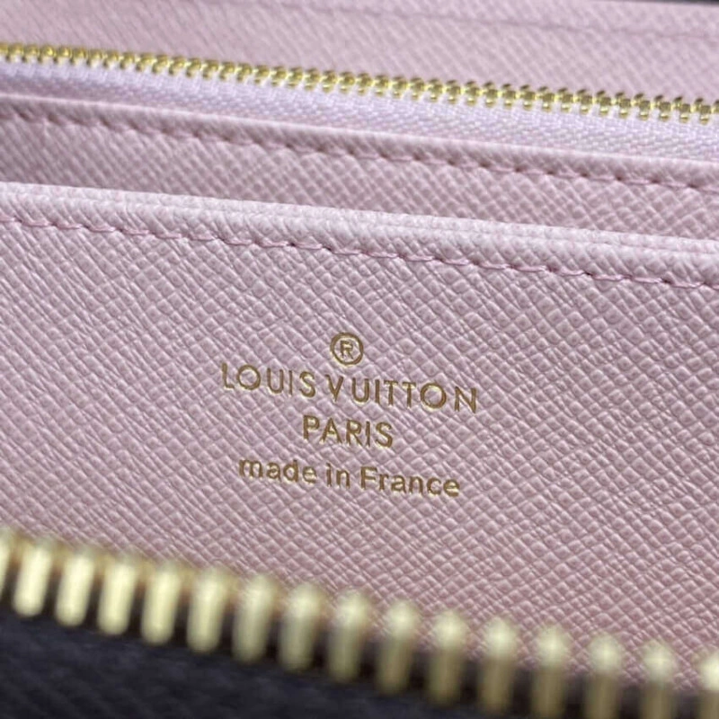 1 open co Louis Vuitton Damier Ebene Zippy Wallet Pink - Image 9