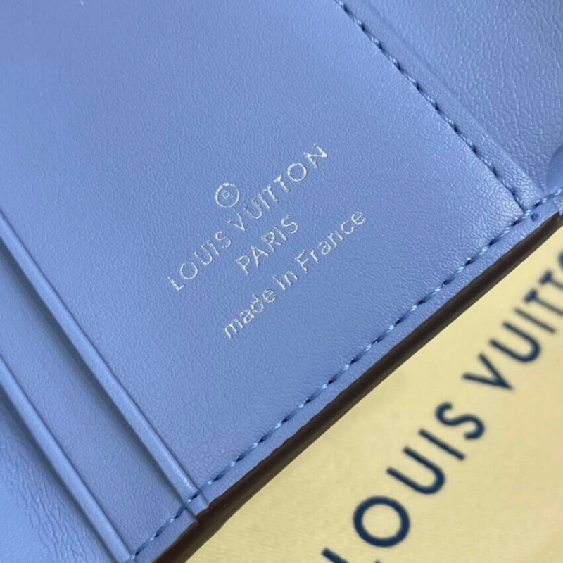 Zipped co Louis Vuitton Iris XS Wallet in Blue Gradient Mahina Perforated Leather - Image 8