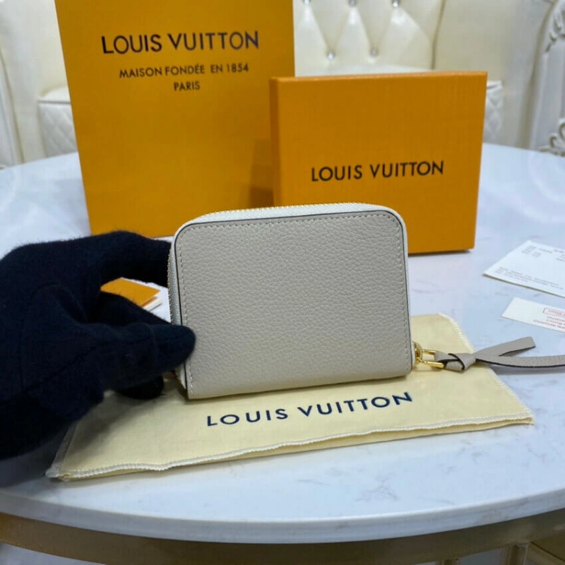Outside f Louis Vuitton Lockme Zippy Coin Purse Greige - Image 3