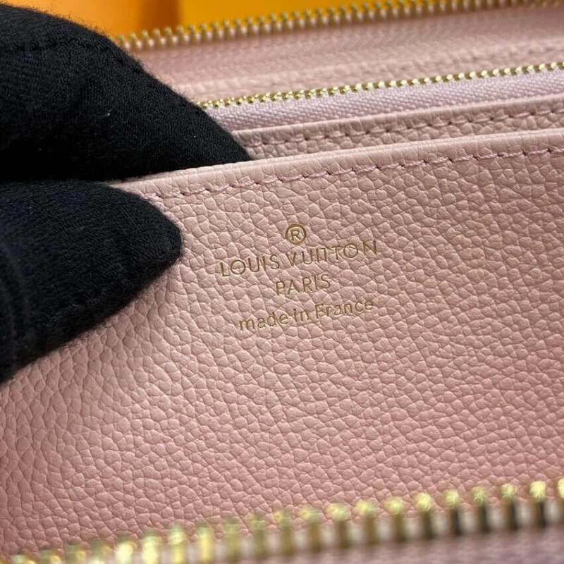 19.5 x 10 Louis Vuitton Monogram Empreinte Leather Zippy Wallet Pink - Image 8