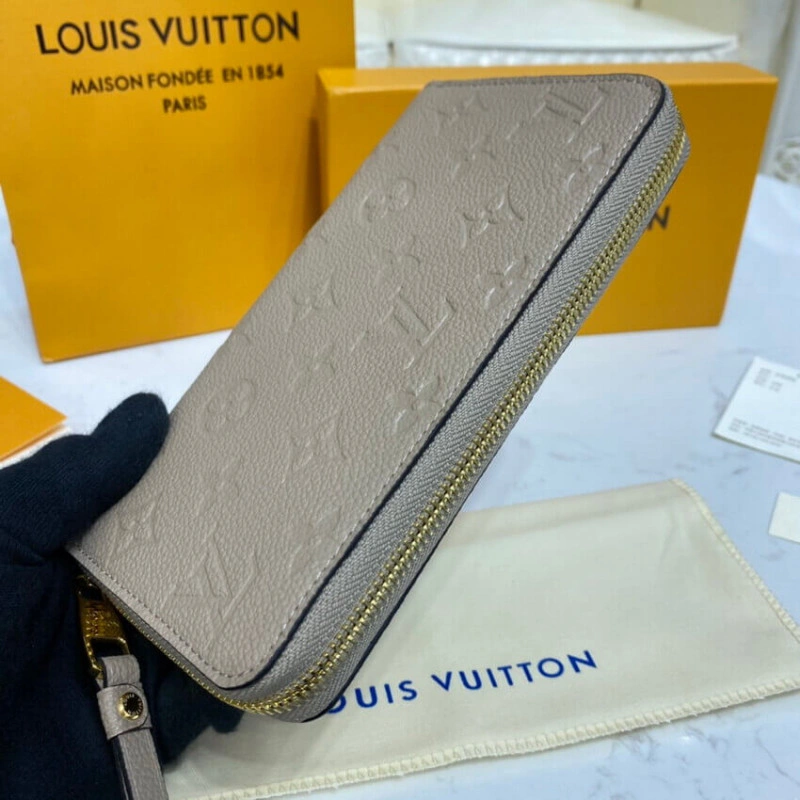 Goldcolou Louis Vuitton Monogram Empreinte Zippy Wallet Tourterelle - Image 4