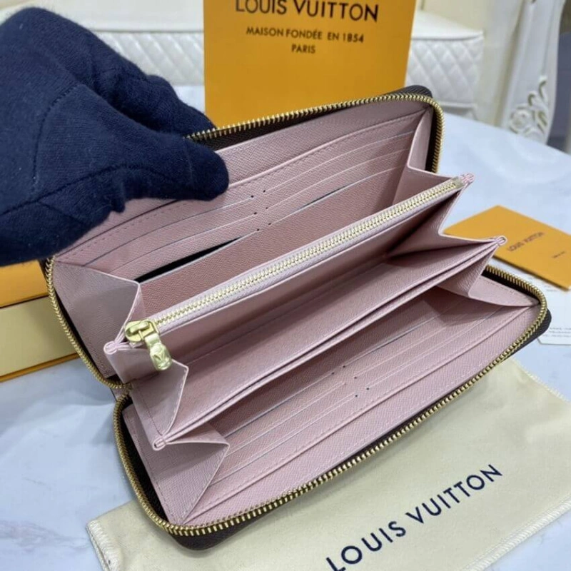 19.5 x 10 Louis Vuitton Monogram Zippy Wallet Pink - Image 10