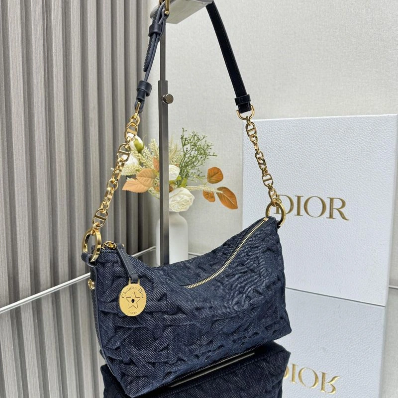 NewStyle 8426 Diorstar Hobo Bag with Chain In Graphic Cannage Denim Blue - Image 3