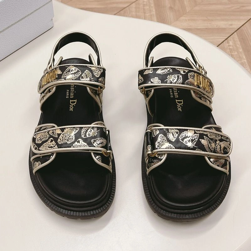 SmartChoice 2649 DiorAct Sandals Women Gradient Butterflies Motif Technical Fabric Black - Image 3