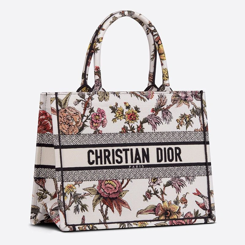 StreetReady 4080 Dior Book Tote Jardin Botanique Motif Canvas White - Image 3