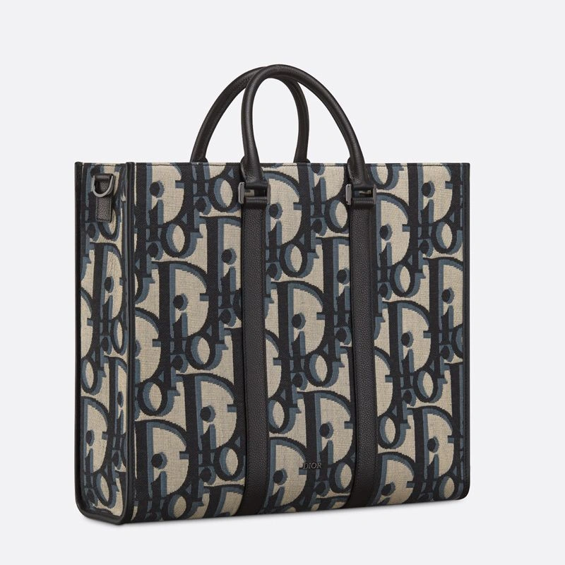 WellDesigned 1830 Dior East-West Tote In Maxi Oblique Motif Canvas Blue - Image 3