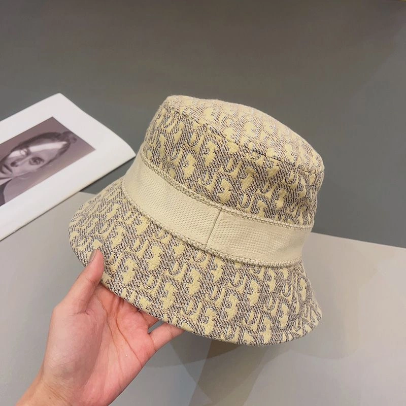 WellDesigned 6279 Christian Dior Bucket Hat D-Oblique Motif Cotton Khaki - Image 3