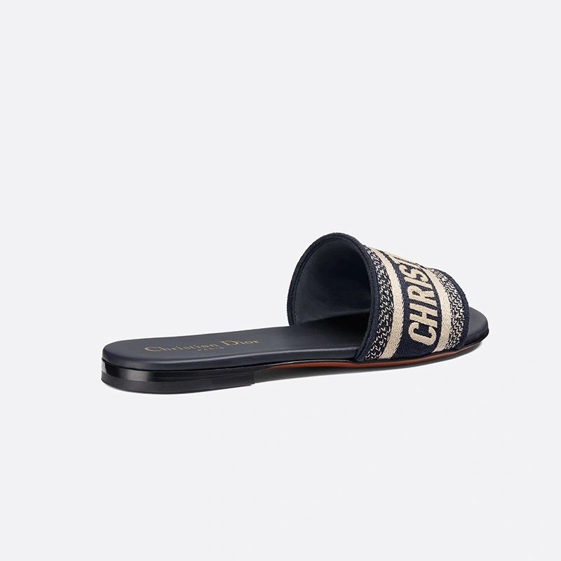 Christian Dior Dway Slides Women Canvas Blue - Image 3