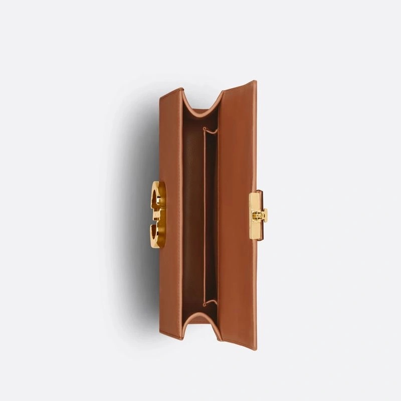 Dior 30 Montaigne East-West Bag With Chain Calfskin Brown - Image 4