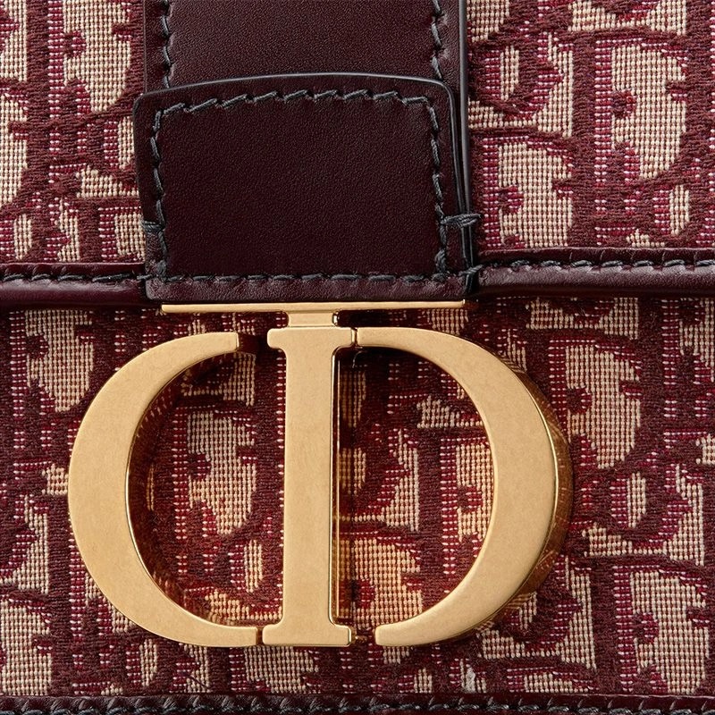 Dior 30 Montaigne Bag Oblique Motif Canvas Burgundy - Image 4