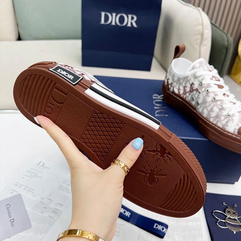 Dior B23 Sneakers Unisex Oblique Motif Canvas Brown - Image 4