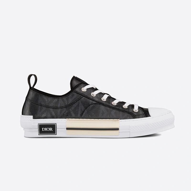 Dior B23 Sneakers Unisex CD Diamond Motif Canvas Black - Image 4