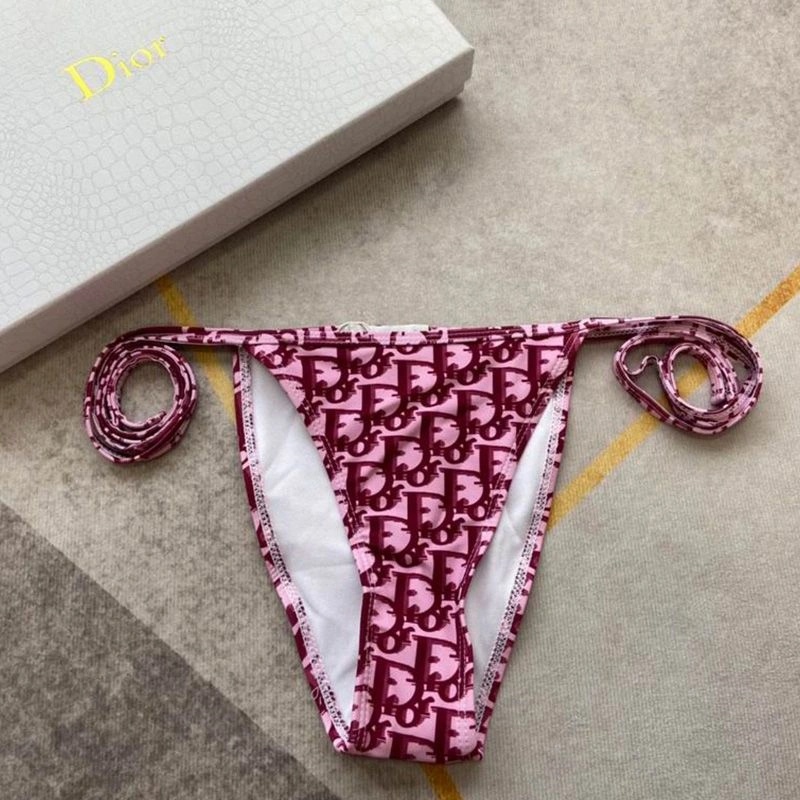 Dior Bikini Women Oblique Motif Lycra Burgundy - Image 4