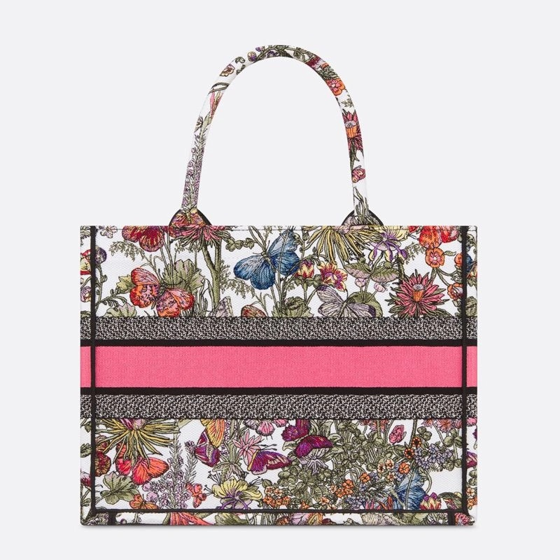 Dior Book Tote Mexico Millefiori Motif Canvas White Pink - Image 3