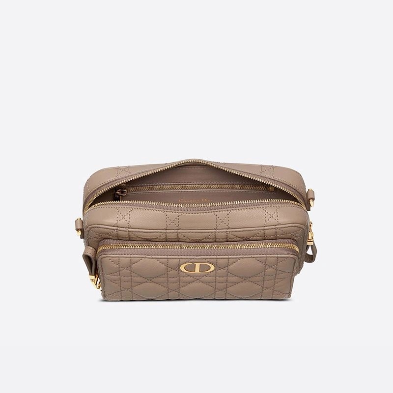 Dior Caro Double Pouch Cannage Calfskin Apricot - Image 4