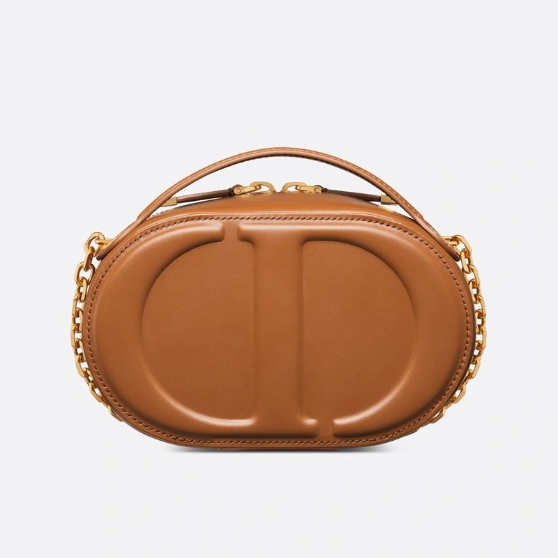 Dior CD Signature Oval Camera Bag Calfskin Brown - Image 3